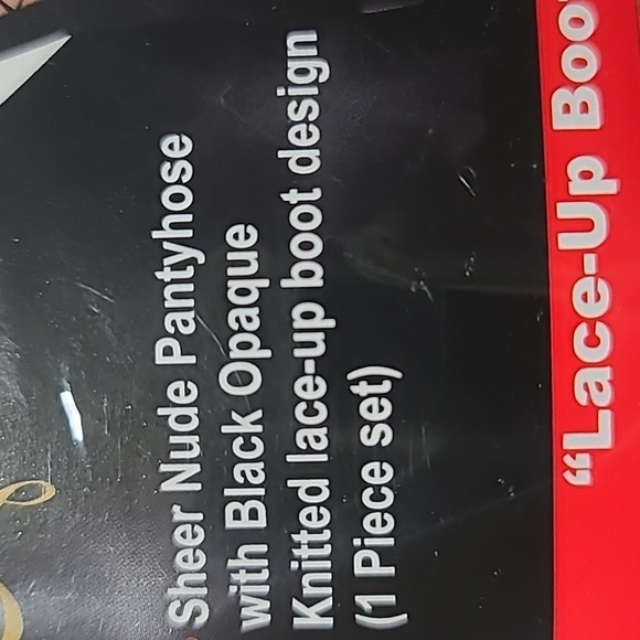 Dreamgirl Sexy Pantyhose Black and Nude Illusion Lace-Up  Boot Design  NWT - Picture 5 of 5